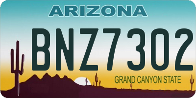AZ license plate BNZ7302