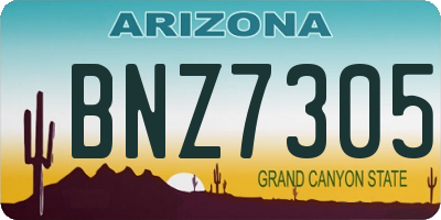 AZ license plate BNZ7305