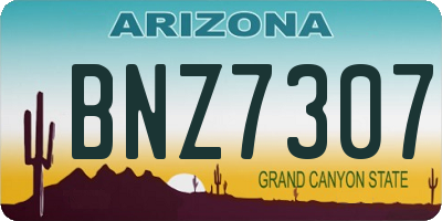 AZ license plate BNZ7307
