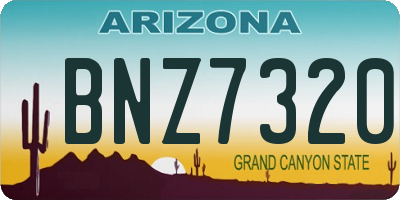 AZ license plate BNZ7320
