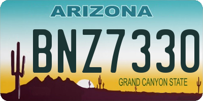 AZ license plate BNZ7330