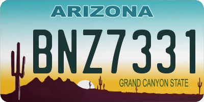 AZ license plate BNZ7331