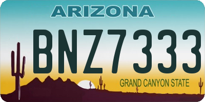 AZ license plate BNZ7333