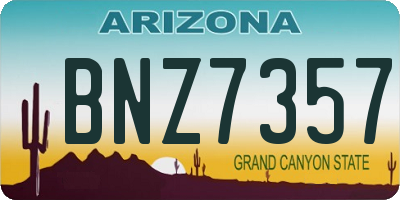 AZ license plate BNZ7357