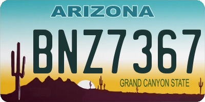 AZ license plate BNZ7367