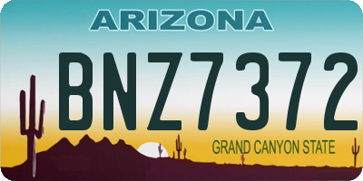 AZ license plate BNZ7372