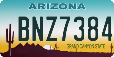 AZ license plate BNZ7384