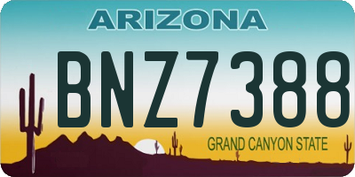 AZ license plate BNZ7388