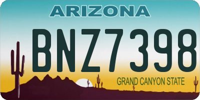 AZ license plate BNZ7398