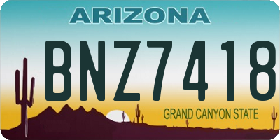 AZ license plate BNZ7418