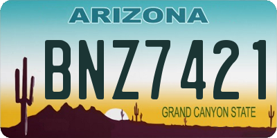 AZ license plate BNZ7421