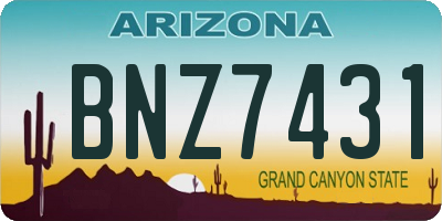 AZ license plate BNZ7431