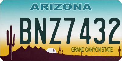AZ license plate BNZ7432