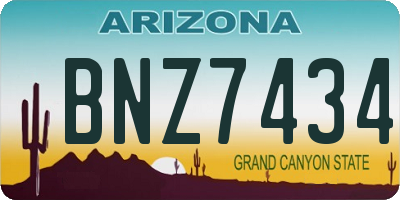 AZ license plate BNZ7434