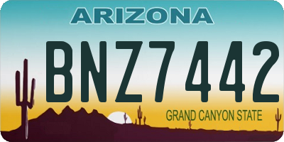 AZ license plate BNZ7442