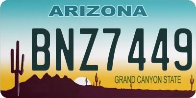 AZ license plate BNZ7449