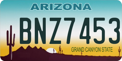 AZ license plate BNZ7453