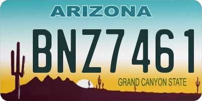 AZ license plate BNZ7461