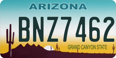 AZ license plate BNZ7462