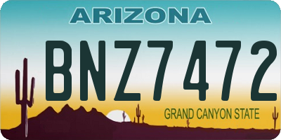 AZ license plate BNZ7472