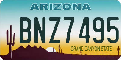 AZ license plate BNZ7495