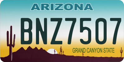 AZ license plate BNZ7507