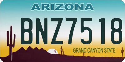 AZ license plate BNZ7518