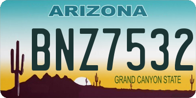 AZ license plate BNZ7532