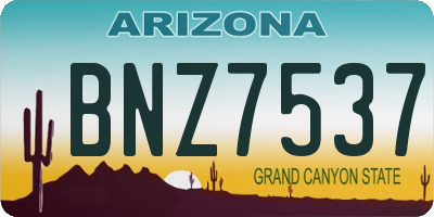 AZ license plate BNZ7537