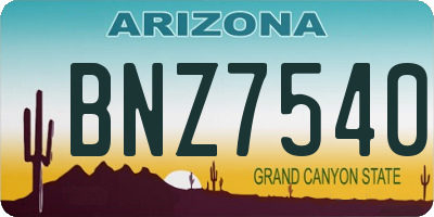 AZ license plate BNZ7540