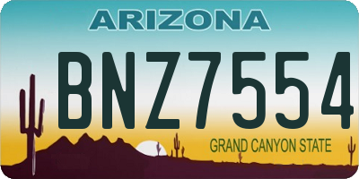 AZ license plate BNZ7554