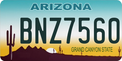 AZ license plate BNZ7560