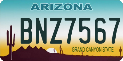 AZ license plate BNZ7567