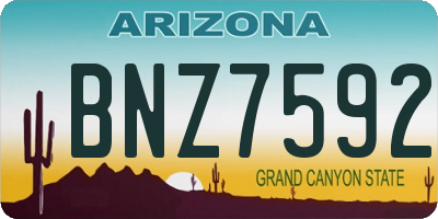 AZ license plate BNZ7592