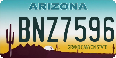AZ license plate BNZ7596