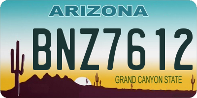 AZ license plate BNZ7612