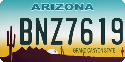 AZ license plate BNZ7619