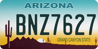 AZ license plate BNZ7627