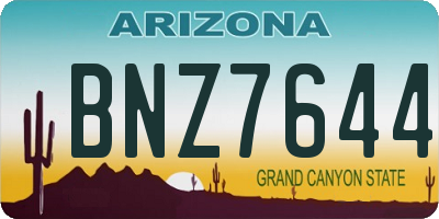 AZ license plate BNZ7644