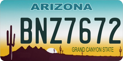 AZ license plate BNZ7672