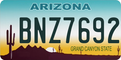 AZ license plate BNZ7692