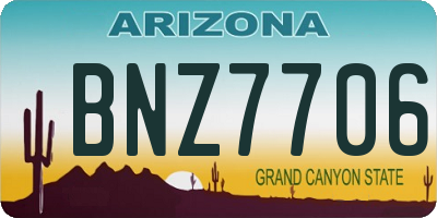 AZ license plate BNZ7706