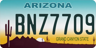 AZ license plate BNZ7709