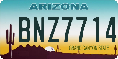 AZ license plate BNZ7714