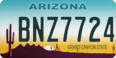 AZ license plate BNZ7724