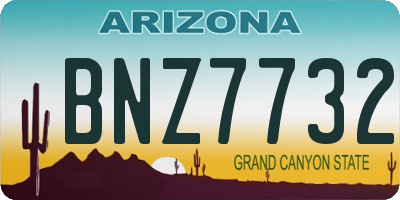 AZ license plate BNZ7732