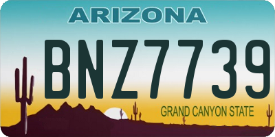 AZ license plate BNZ7739