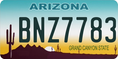 AZ license plate BNZ7783
