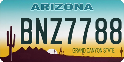 AZ license plate BNZ7788
