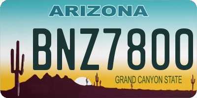 AZ license plate BNZ7800